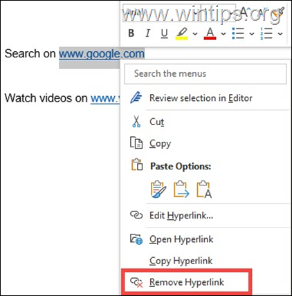 Cara Menghapus Hyperlink di Word