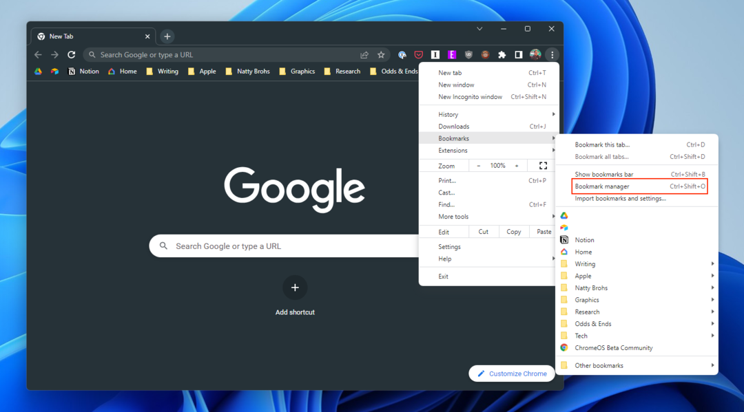 So exportieren Sie Chrome-Lesezeichen unter Windows – 5