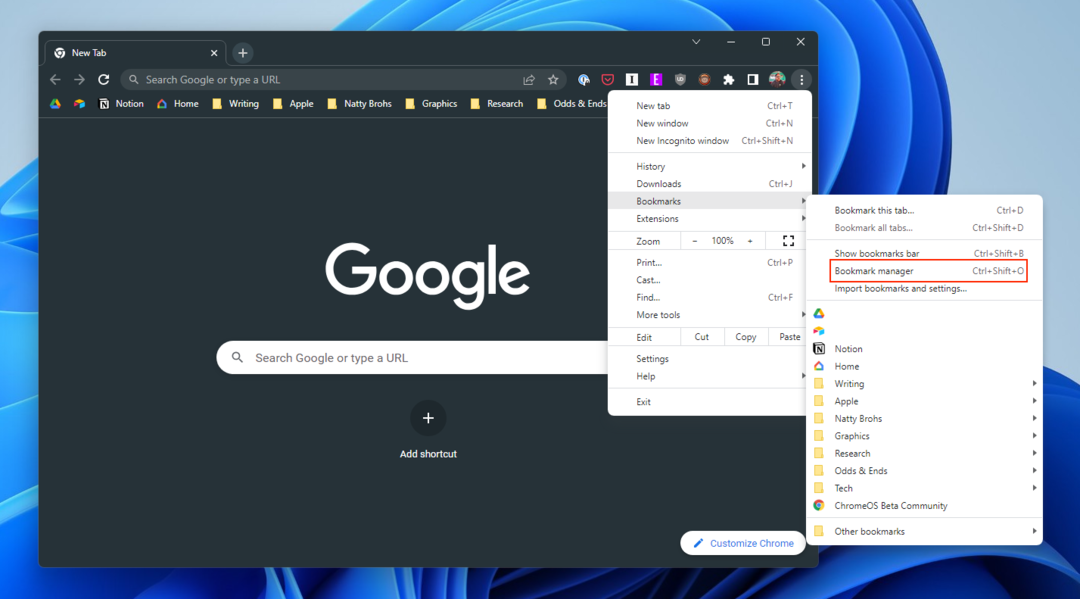 Cara mengekspor bookmark Chrome di Windows - 5