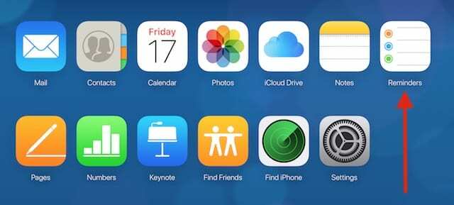 Напомняния на iCloud.com на mac или компютър.