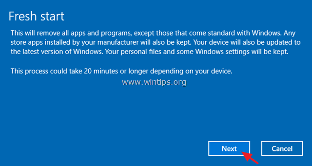 Windows 10 Fresh Start