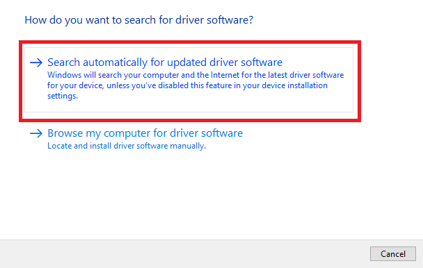 Căutați automat software-ul de driver actualizat