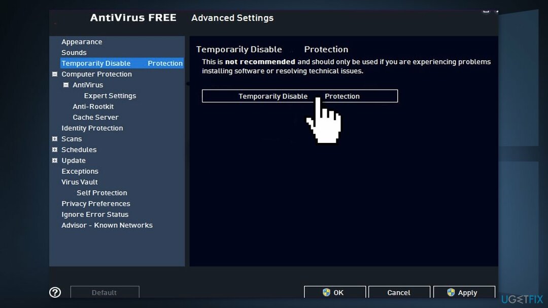 Afinstaller tredjeparts antivirussoftware