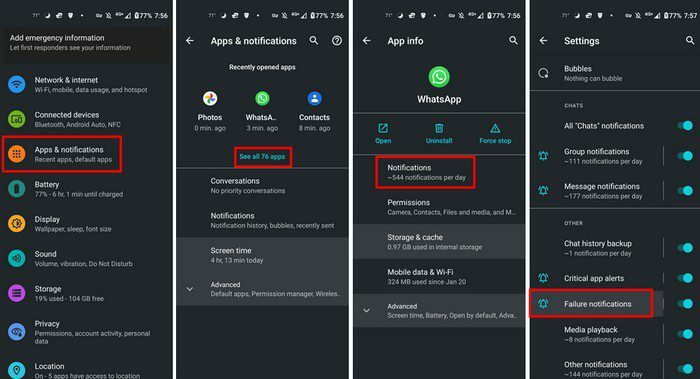 Android bildirimlerini en aza indirin