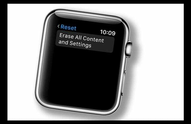 Apagar todo o conteúdo e configurações Apple Watch