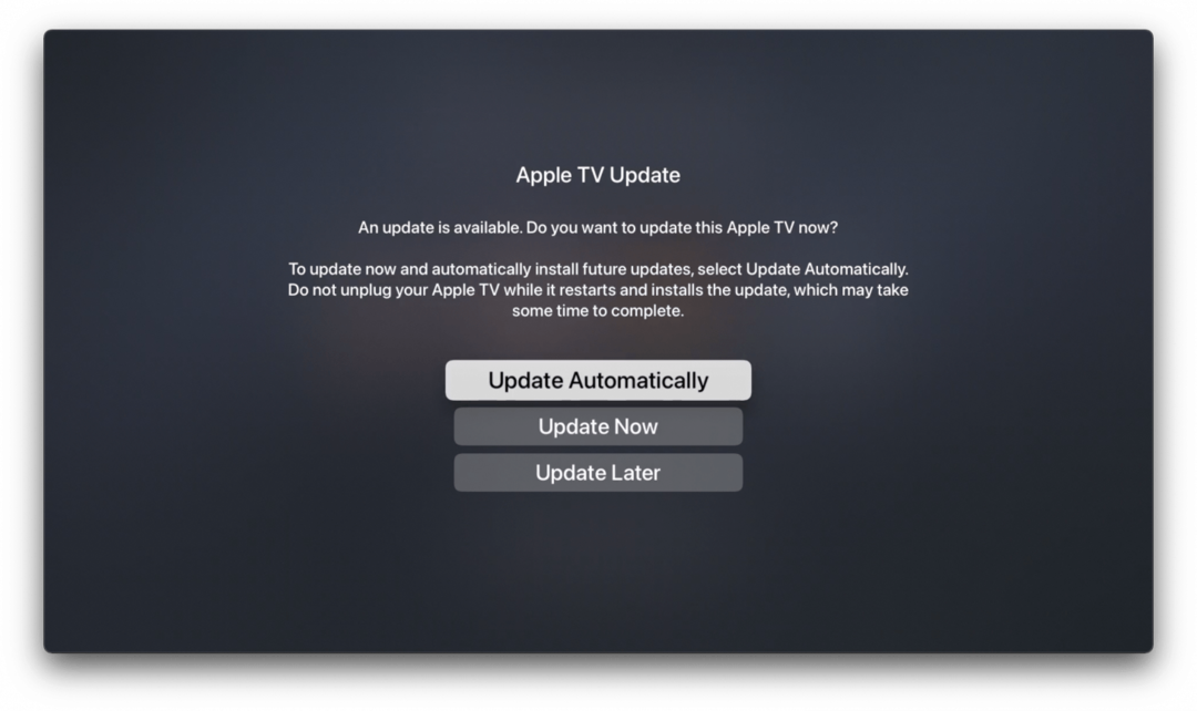 Αυτόματη ενημέρωση Apple TV