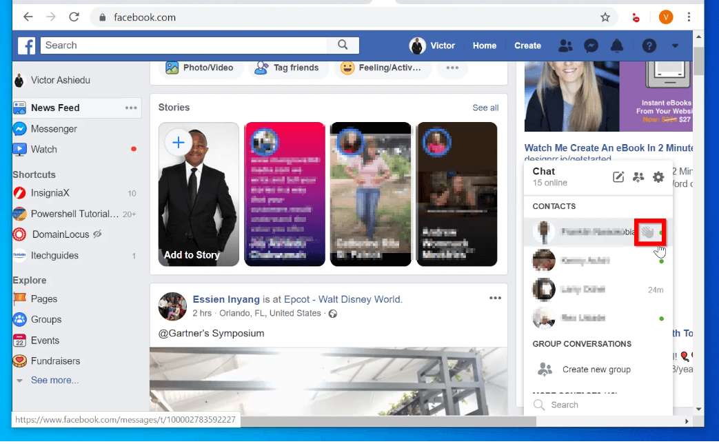 Vérifiez votre liste d'amis pour voir tous les contacts en ligne sur Facebook