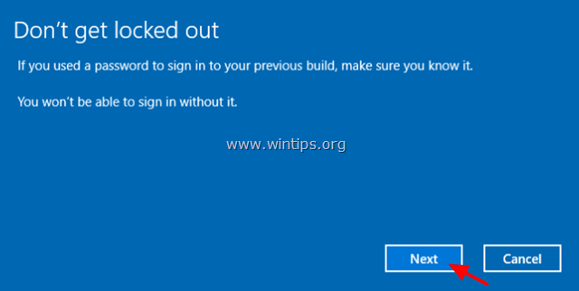 Entfernen Sie die neueste Version von Windows 10