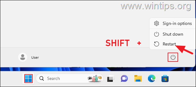 SHIFT — restartējiet