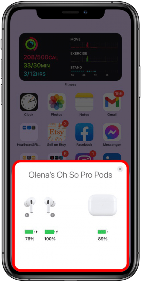 como verificar o nível da bateria do airpod	