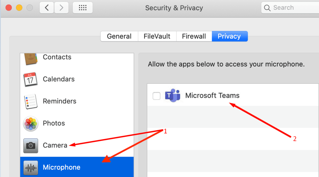 мац подешавања приватности тимови за Мицрософт