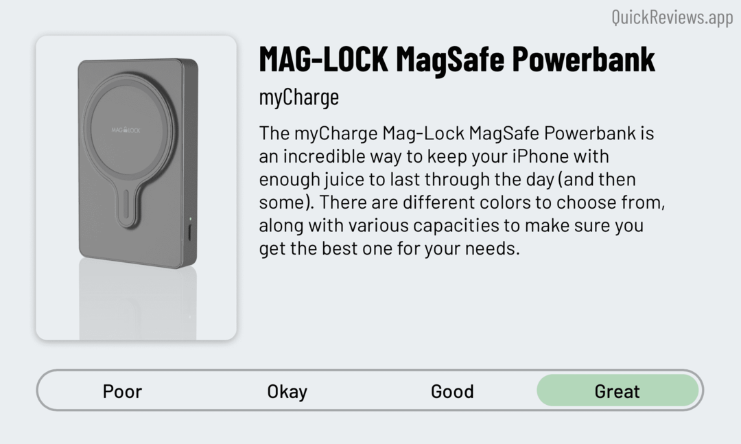 Преглед на MyCharge Mag-Lock - заключение