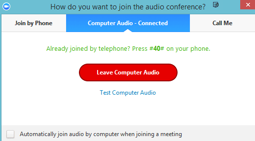 оставить компьютер аудио зум