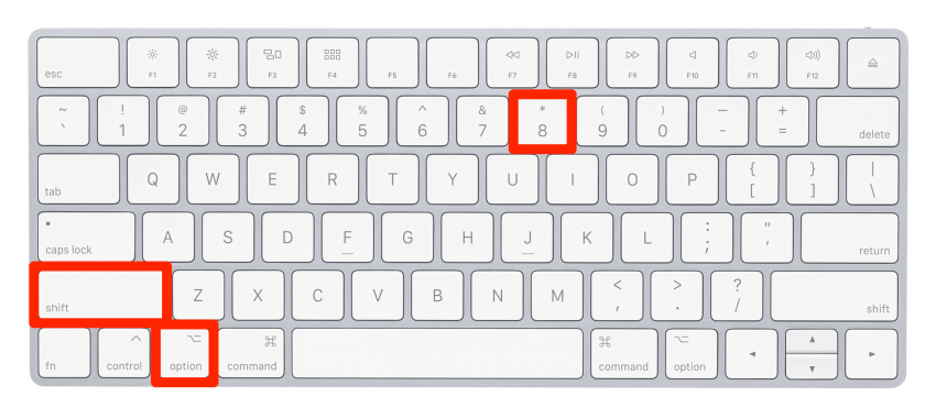 Како куцати симболе на Мац-у: Симбол већег степена Мац