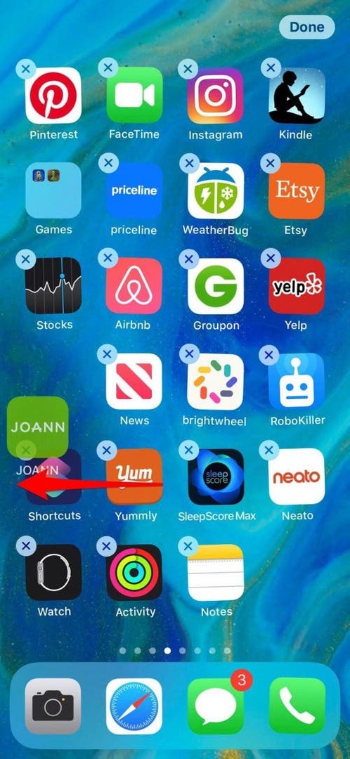 layar utama iphone