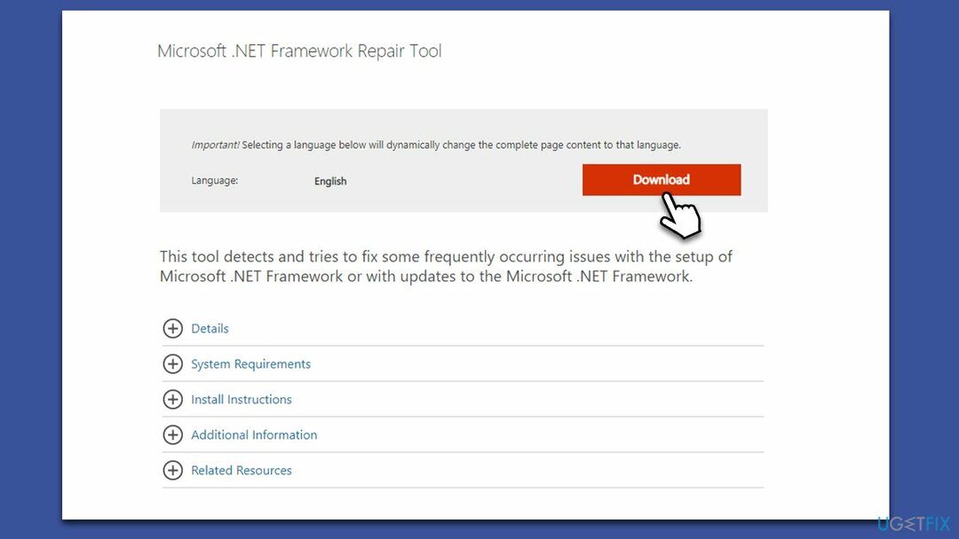 NET Frameworki parandamine