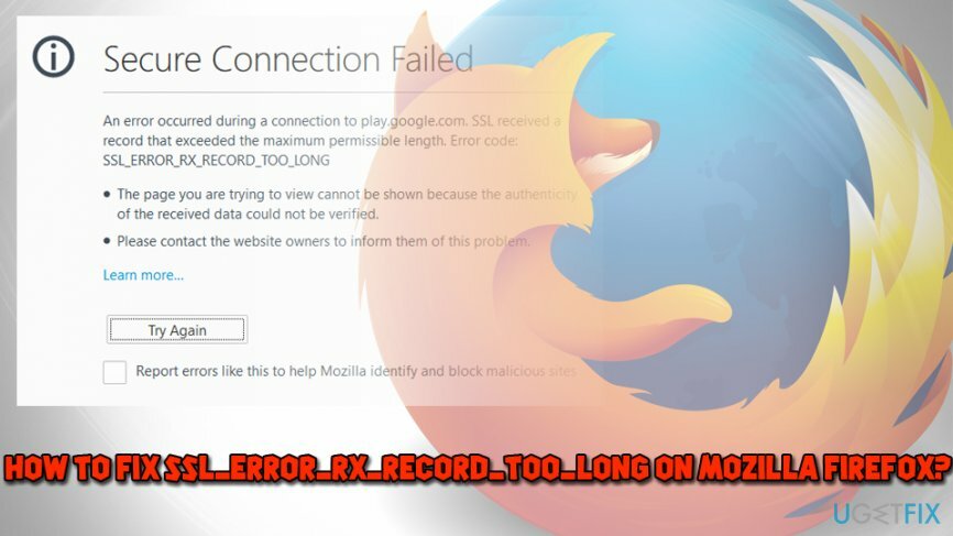 Perbaikan kesalahan SSL_ERROR_RX_RECORD_TOO_LONG