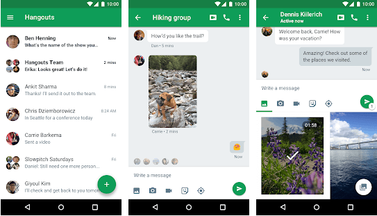 Hangouts - приложение за видео разговори