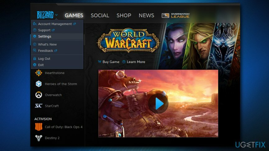 إعادة تعيين إعدادات World of Warcraft