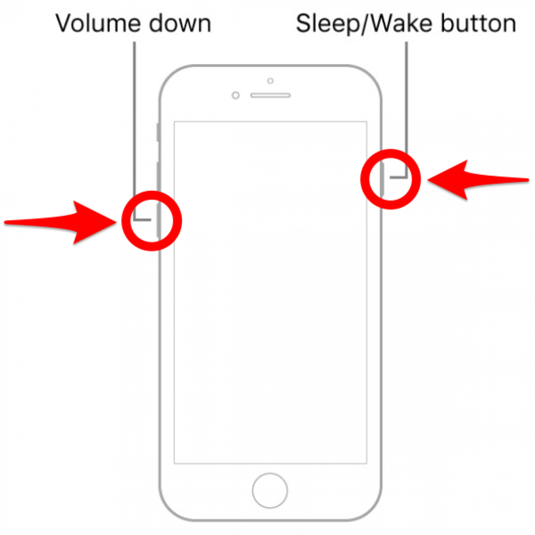 اضغط مع الاستمرار على زر خفض الصوت وزر SleepWake في آنٍ واحد - كيف تقوم بإعادة الضبط