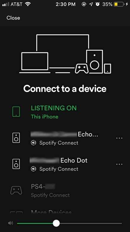 Spotify iOS - नियंत्रण प्लेबैक