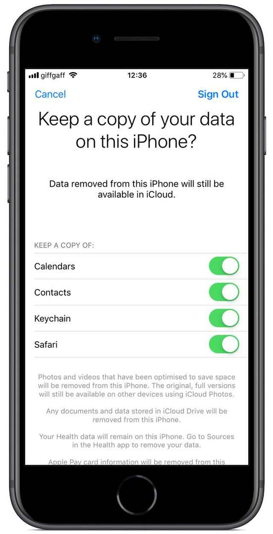 Mantenga una copia de los datos de iCloud en su iPhone