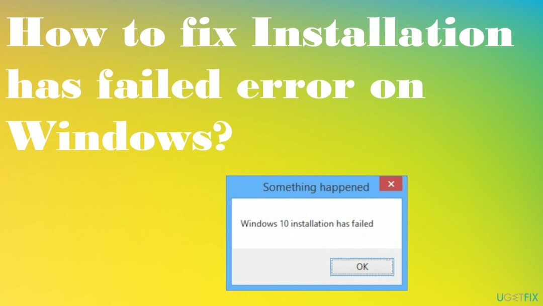 Chyba inštalácie v systéme Windows zlyhala
