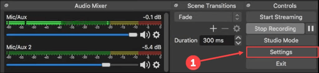 Controleer de OBS-audio-instellingen