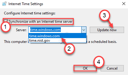 internet zaman sunucusunda time.windows.com