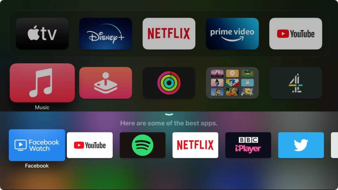 Siri procurando aplicativos na Apple TV