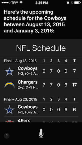 Використовуйте Siri для всієї інформації про спорт
