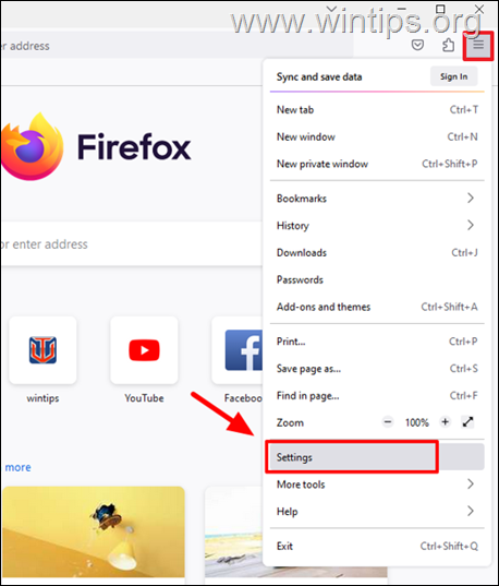 Nastavitve Firefoxa