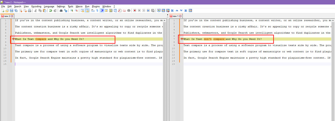Kuidas võrrelda teksti võrguühenduseta rakenduses Notepad++