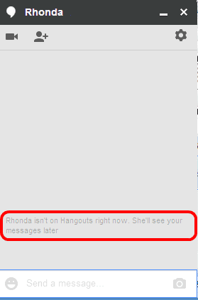 Hangouts-käyttäjä offline-tilassa