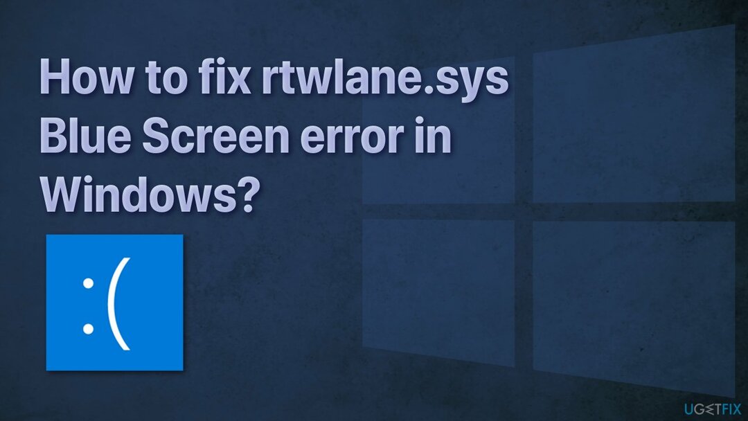 Kuinka korjata rtwlane.sys Blue Screen -virhe Windowsissa?