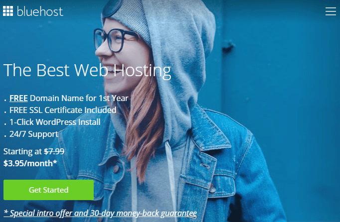 BlueHost - Beste domene- og vertsleverandør