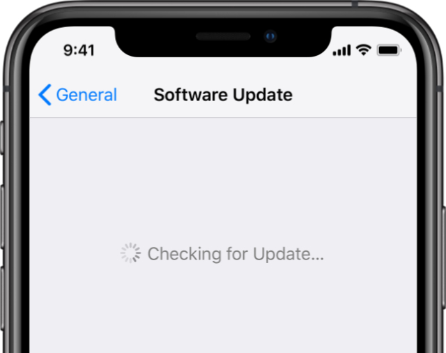 Verificando a atualização do software iOS no iPhone XS