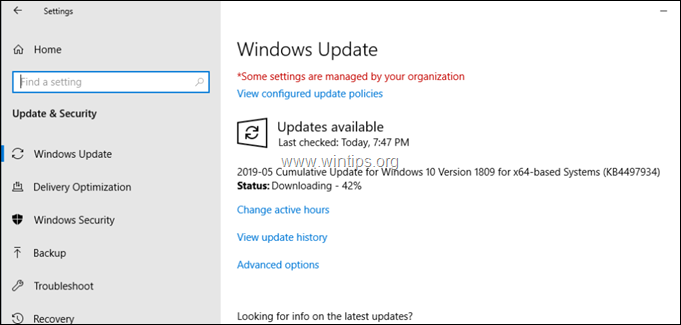 CORRECTIF: Échec de l'installation de la mise à jour 1903 de Windows 10