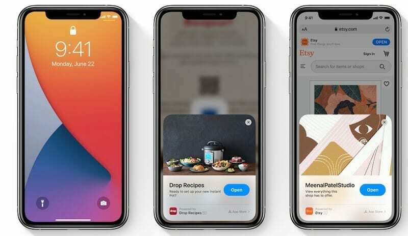 Extraits d'applications iOS 14