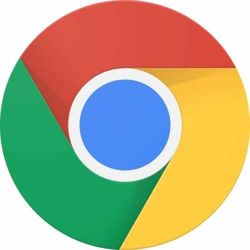 Logo du navigateur Web Google Chrome.