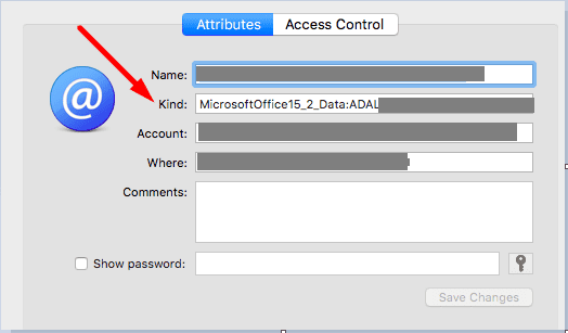 dostęp do pęku kluczy Microsoft Office