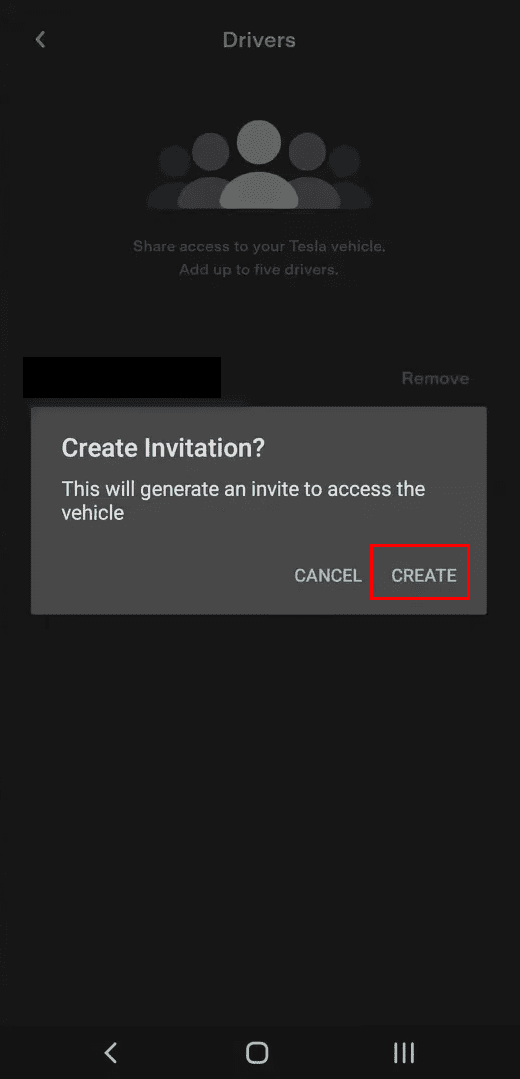 Cómo agregar un conductor a la aplicación Tesla Crear un enlace de invitación