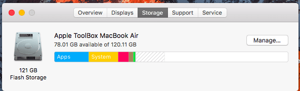 Administrar el espacio en disco en macOS