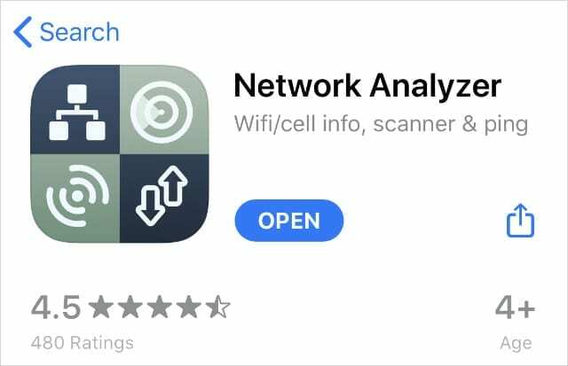 Analizator sieci w App Store