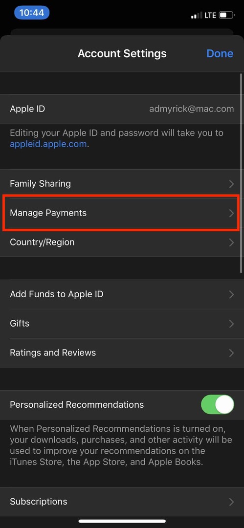 Удалить информацию о платеже в App Store 4