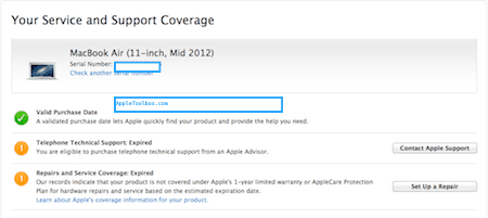 สถานะ AppleCare