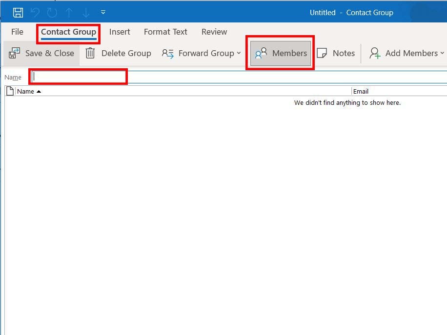 Crear una lista de distribución en la aplicación de Outlook