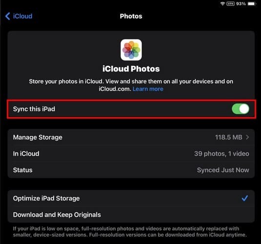 Synchronizovat možnosti tohoto iPadu iPadOS 17