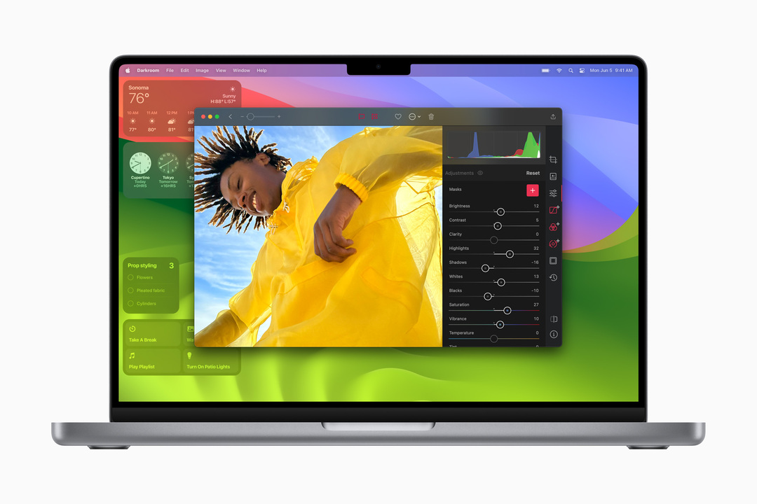 macOS Sonoma — Widżety w tle