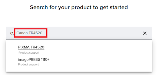 Wyszukaj swoją drukarkę z serii Canon TR4500